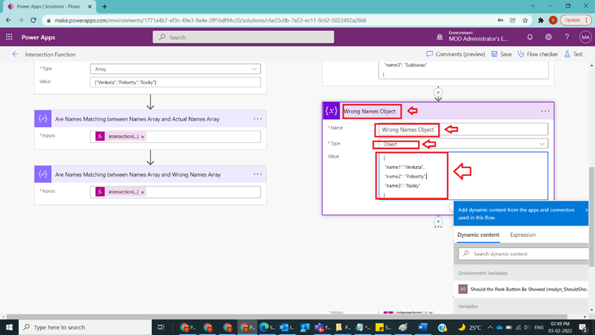 Usage of Intersection Function in Power Automate